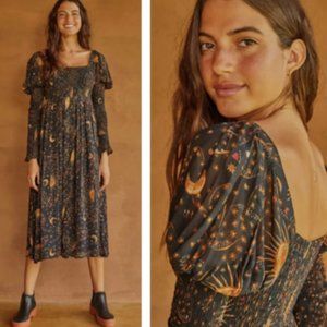 FARM Rio Leopard Sky Long Sleeve Dress